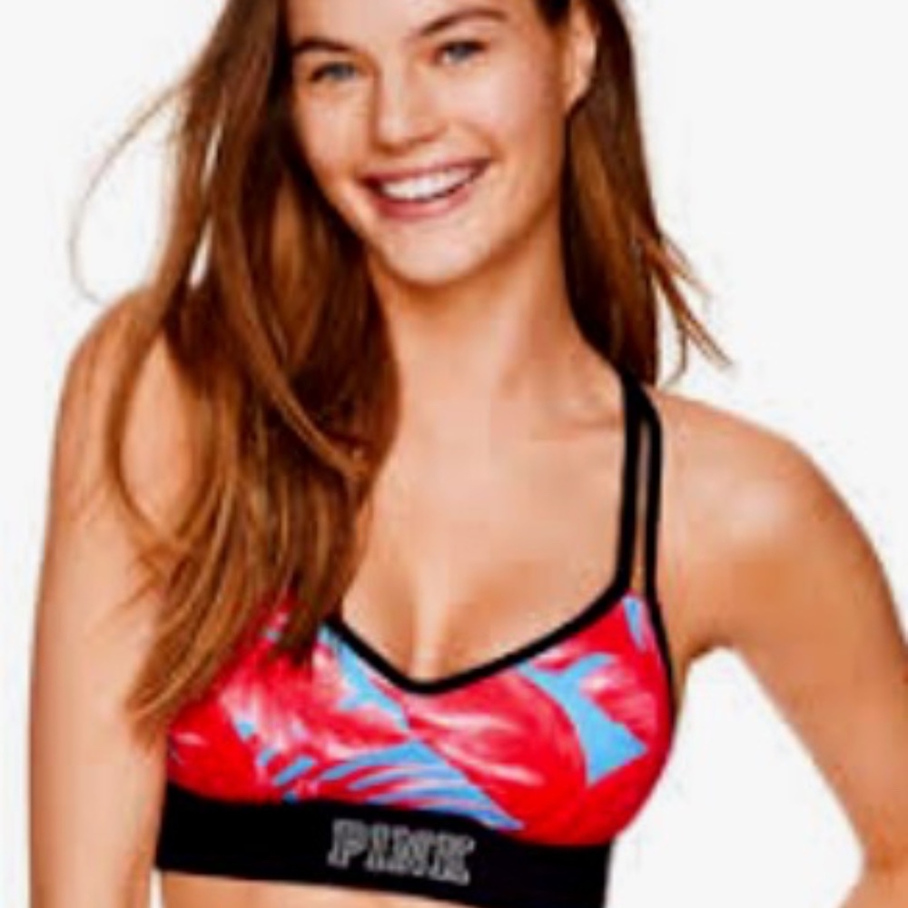 L | NWOT Palm Print Ladder Sports Bra